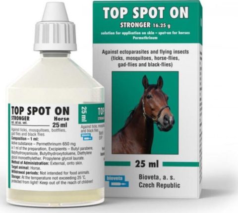 TOP SPOT ON STRONGER 16,25g roztok pro nakapání na kůži – spot-on pro koně