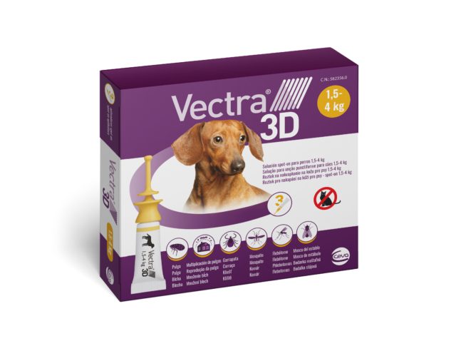 VECTRA 3D roztok pro nakapání na kůži – spot on pro psy 1,5 – 4kg