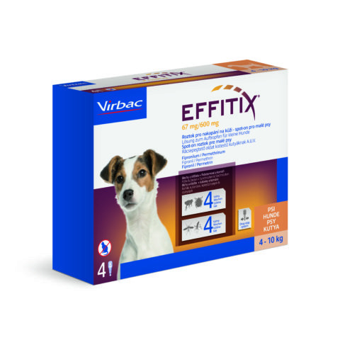 Effitix 67 mg/600 mg, roztok pro nakapání na kůži – spot-on pro malé psy