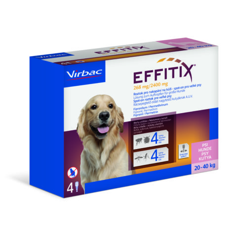 Effitix 268 mg/2400 mg, roztok pro nakapání na kůži – spot-on pro velké psy