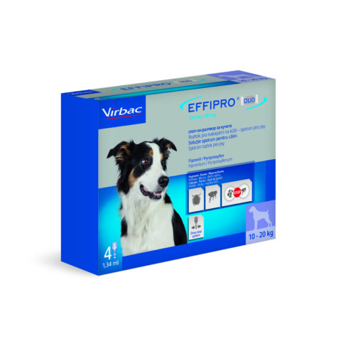 Effipro duo 134mg/40 mg, roztok pro nakapání na kůži – spot-on pro střední psy