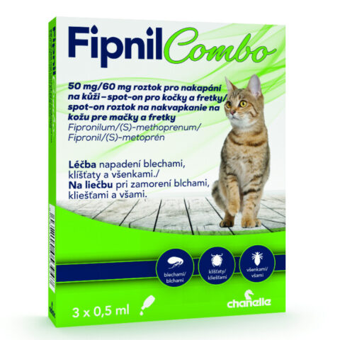 Fipnil Combo 50 mg/60 mg roztok pro nakapání na kůži – spot-on pro kočky a fretky