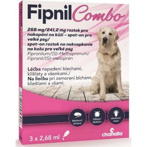 Fipnil Combo 268 mg/241,2 mg roztok pro nakapání na kůži – spot-on pro velké psy