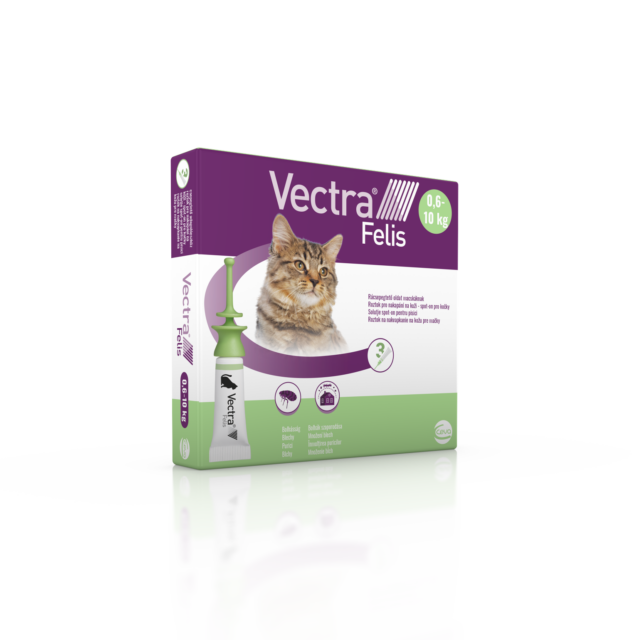 Vectra Felis, 423/42,3 mg, Roztok pro nakapání na kůži – spot-on