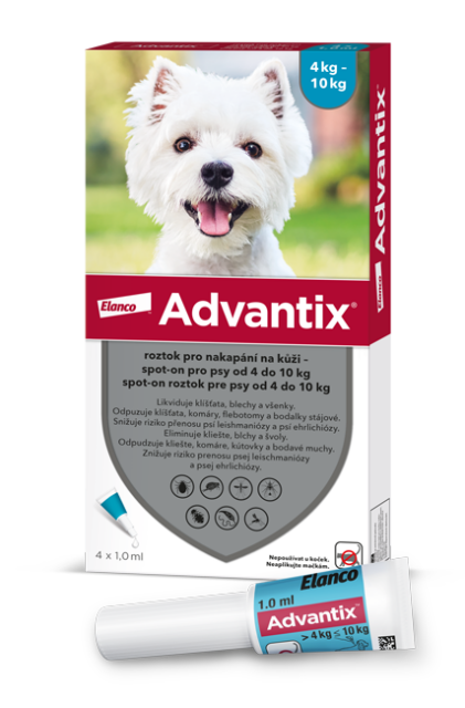 ADVANTIX roztok pro nakapání na kůži – spot-on pro psy od 4 do 10 kg