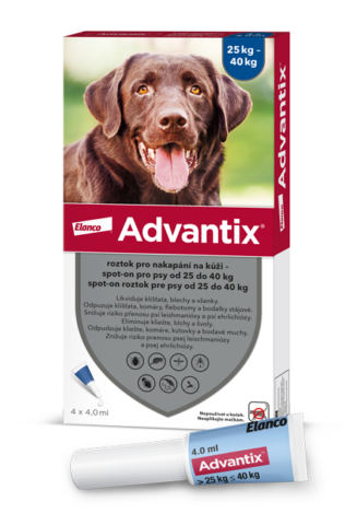 ADVANTIX roztok pro nakapání na kůži – spot-on pro psy od 25 kg do 40 kg