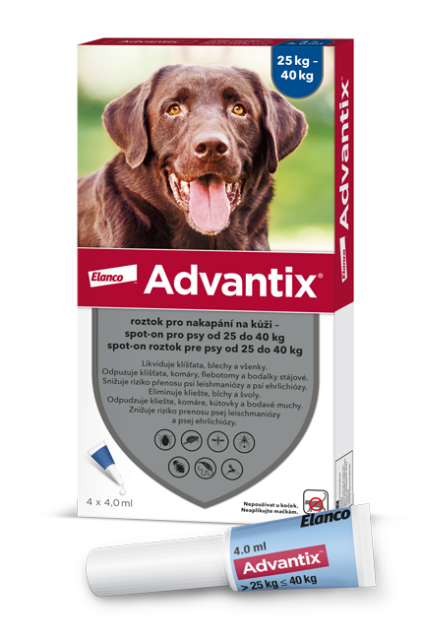 ADVANTIX roztok pro nakapání na kůži – spot-on pro psy od 25 kg do 40 kg