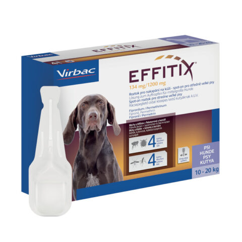 Effitix 134 mg/1200 mg, roztok pro nakapání na kůži – spot-on pro středně velké psy