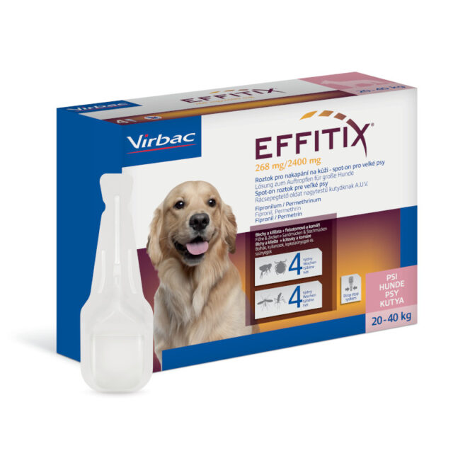 Effitix 268 mg/2400 mg, roztok pro nakapání na kůži – spot-on pro velké psy