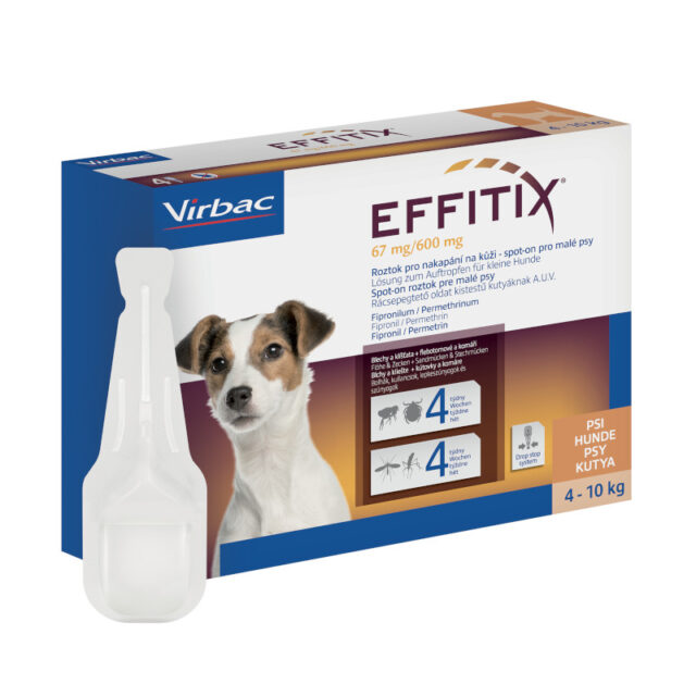 Effitix 67 mg/600 mg, roztok pro nakapání na kůži – spot-on pro malé psy