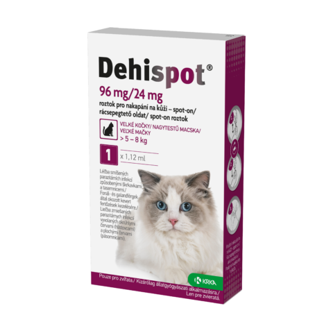 Dehispot 96 mg/24 mg roztok pro nakapání na kůži – spot-on pro velké kočky